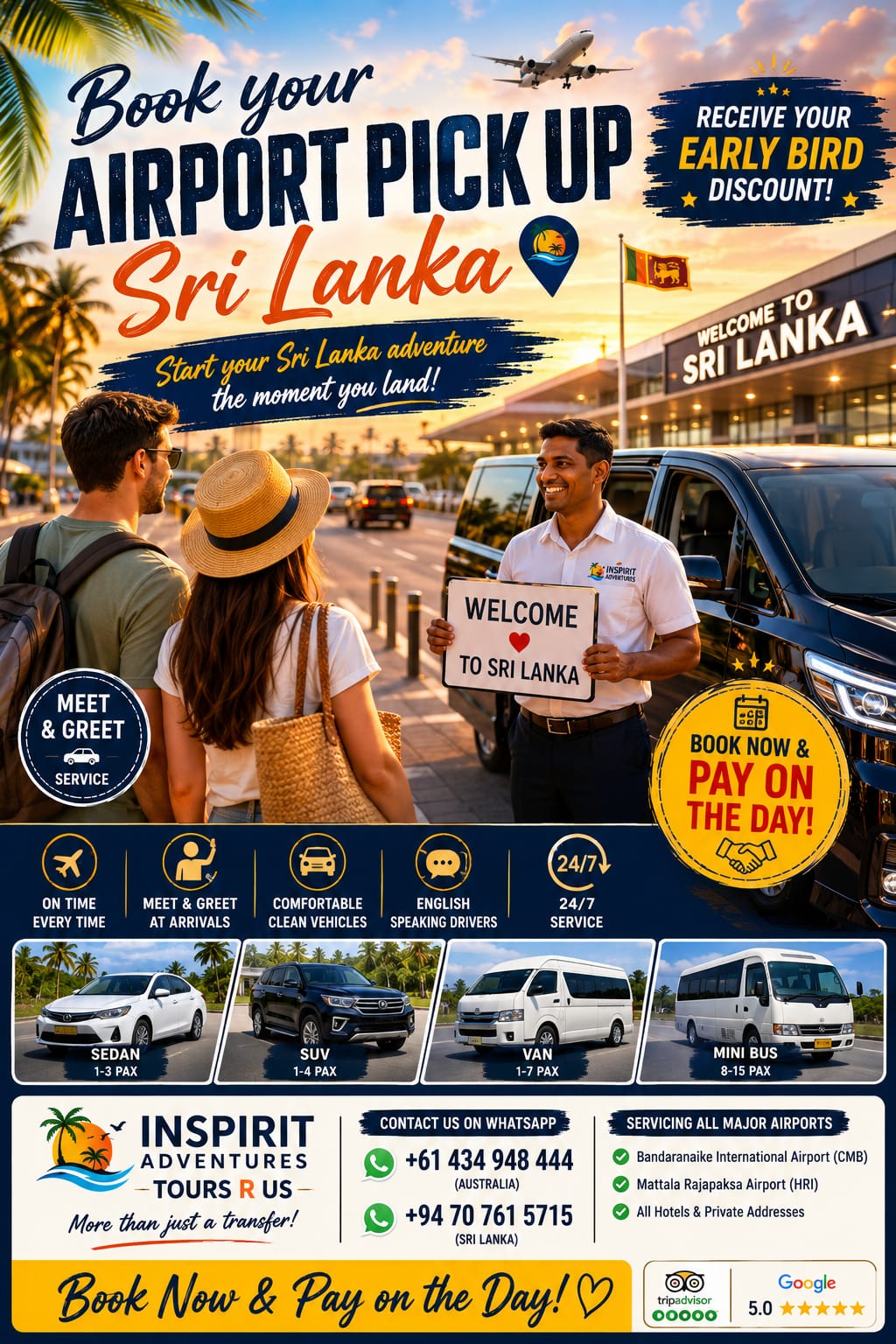 24/7 Meet and Greet Airport Transfer Colombo Bandaranaike Airport